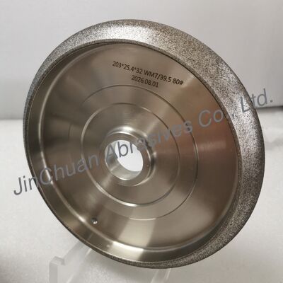 Customized Electroplated CBN Wheel With 203mm OD And WM 7/39.5 Profile For Wood Band Saw Sharpening
