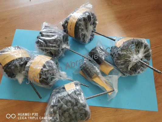 উচ্চ দক্ষতা সিলিকন কার্বাইড বৃত্তাকার হোনিং ব্রাশ Abrasives মেটাল হ্যান্ডেল